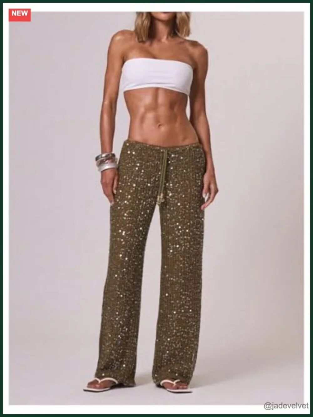 Sequin Crochet Cover Up Pants Beach Swimwear Coverup